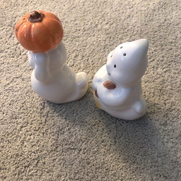 King May China Salt & Pepper Shaker Set Halloween Ghost‎ Pumpkin - Picture 7 of 12